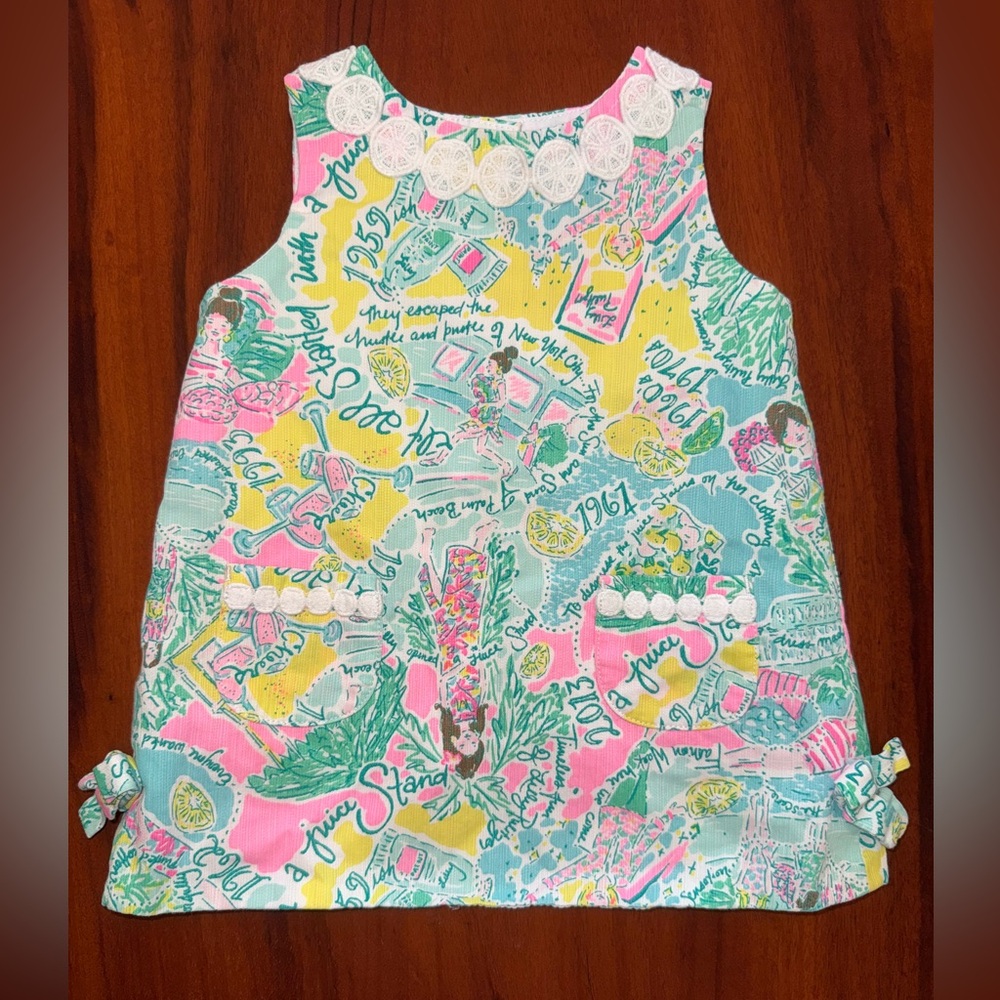 Lilly Pulitzer Kids Dress - Pink, Blue, Yellow - OG Print Lemonade stand 🦄